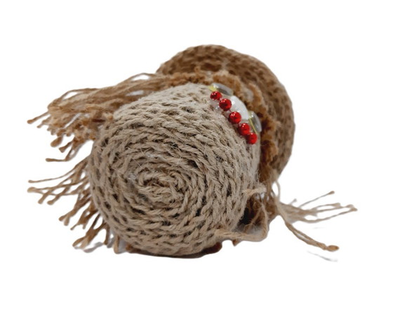 Image 1 of Barattolo vintage avvolto con spago - bambola con coperchio - un cappello