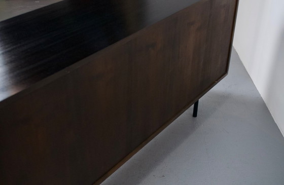 Image 1 of FLORENCE KNOLL SIDEBOARD MODEL 116 WOOD, LEATHER AND RAFFIA 1960