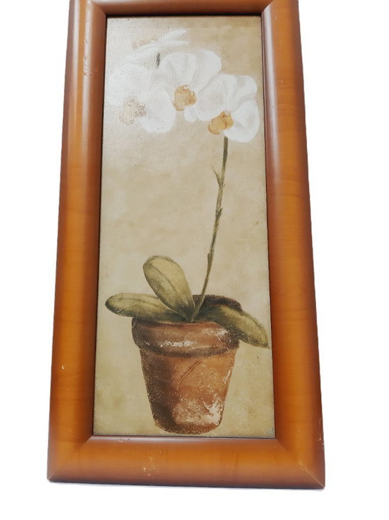 Image 1 of Vintage ingelijst olieverfschilderij op canvas