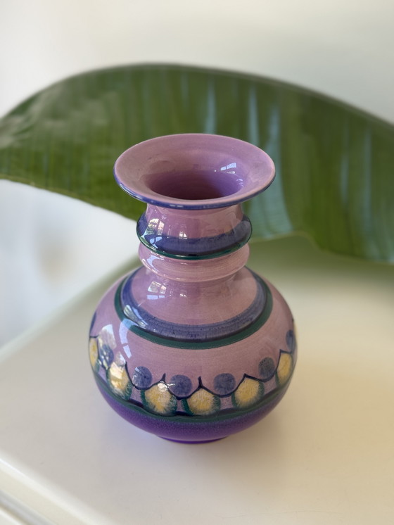 Image 1 of Vintage Flora Gouda Vase Lilac Decor, 60s/70s Ceramic