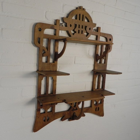 Image 1 of Appendiabiti da parete in stile Liberty, etagere, anni '20