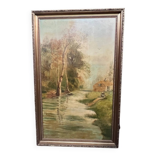 Groot boslandschap aangegeven – schilderijen tekeningen, Canvas