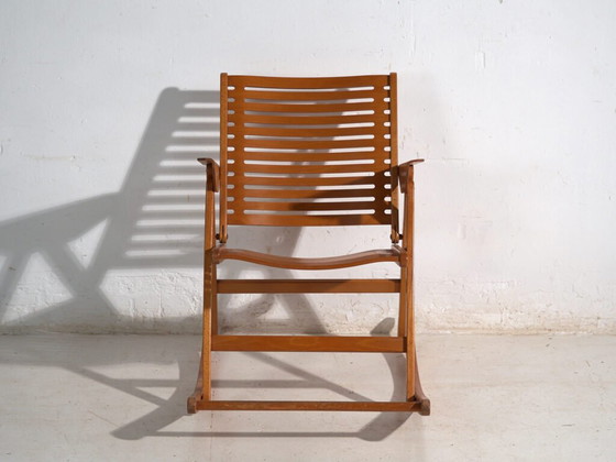 Antique folding Rex rocking chair by Niko Kralj – Slovenia, circa 1970 – Brass, Vintage (photo 35 of 40)