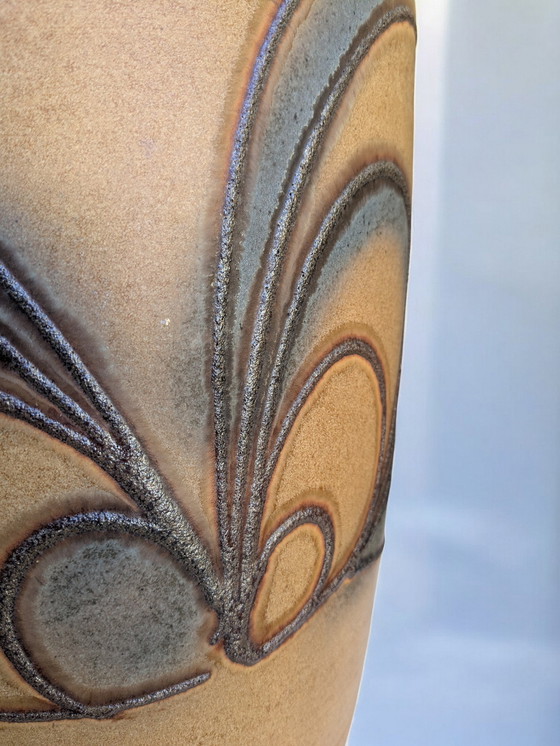 Image 1 of Large Bay ceramic floor vase 630-50, W. Germany Vintage floor vase with Fat Lava decor.
