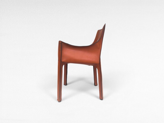 Image 1 of Stuhl CAB 413 in cognacfarbenem Leder von Mario Bellini für Cassina, Italien, 1970er Jahre