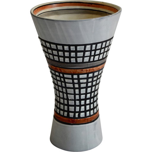 Vintage ceramic cornet vase by Roger Capron, 1950