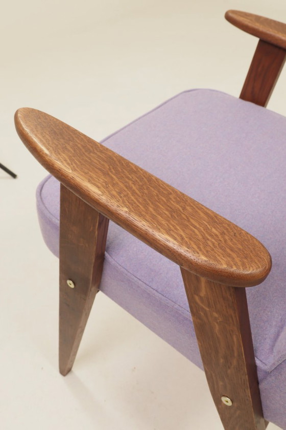 Image 1 of Fauteuil moderne du milieu du siècle en chêne et laine naturelle, design de J. Chierowski