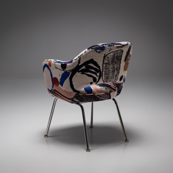 Image 1 of Model 71 Dining Chair in La Toile du Peintre by Eero Saarinen for Knoll