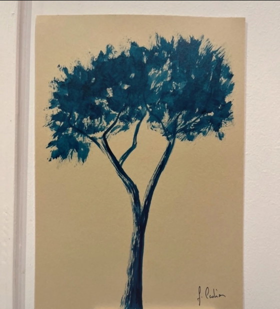Image 1 of Juego de 4 bocetos de artistas. 21 x 15 cm.