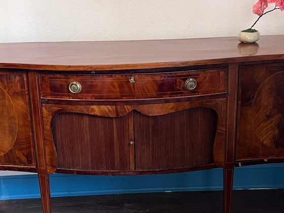 Image 1 of Maple & Co. Sideboard (183 cm) – Mahogany & Tambour Doors – Honest original condition circa 1900