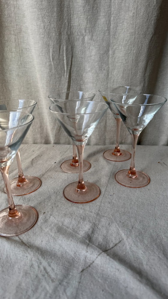 Image 1 of 6x pink martini glasses