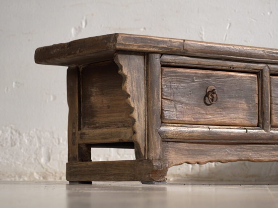 Tavolino antico con cassetti in legno di pino – Cina, circa 1900 – Tavolini da caffè, Iron (photo 12 of 40)