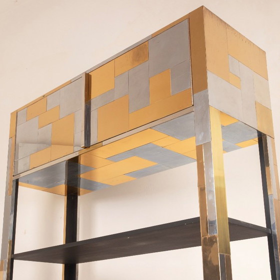 Paul Evans Cityscape Brass and Stainless Steel Bookcase, First Series, 1971 (photo 16 of 29)