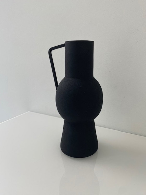 Image 1 of Black metal designer vase/jug – amphora shape