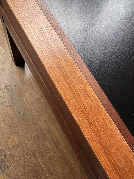 Image 1 of Table basse extensible HEXA Bellato, noire et bois, années 1980