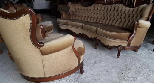 Barok bank met fauteuils 