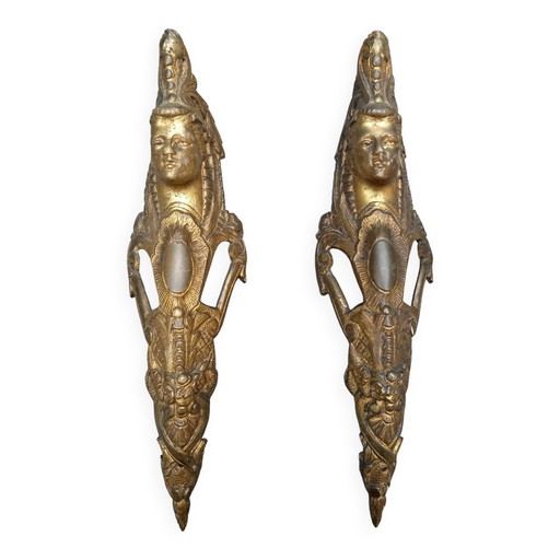2 Bronzeornamente für Möbel aus dem 19. Jahrhundert