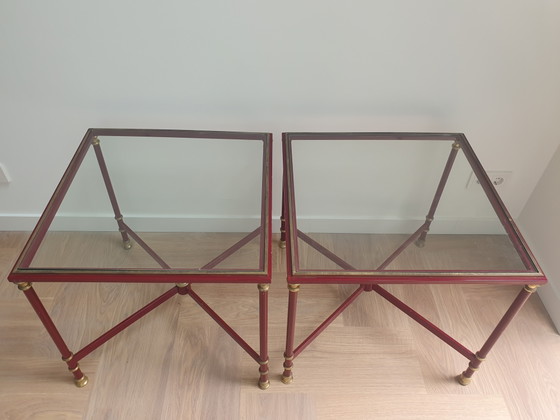 Image 1 of Paire de tables d'appoint vintage de style Hollywood Regency – Maison Jansen (années 1970)