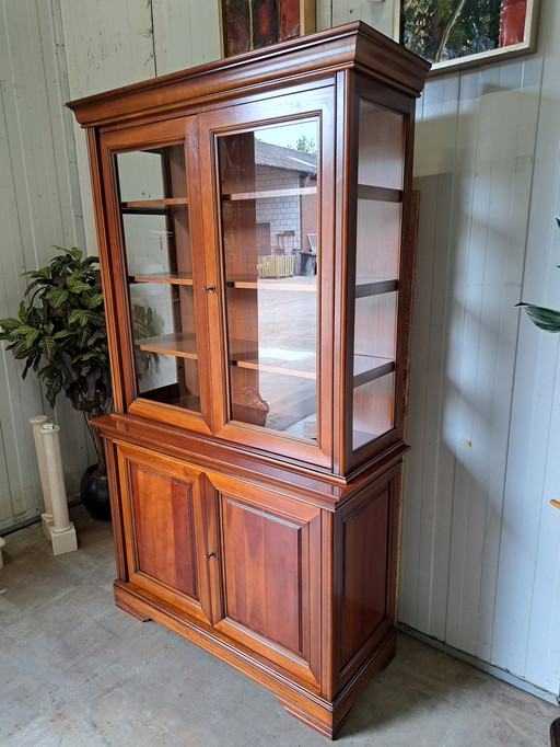 Classic Display Cabinet, Buffet Cabinet, Serving Cabinet, Light Use Traces Dimensions 125x50cm and 214cm High