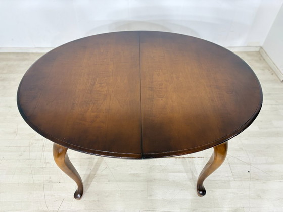 Eleganter Mid Century Esstisch / Vintage Küchentisch / ausziehbarer Tisch / Runder Chippendale Esstisch (photo 3 of 19)
