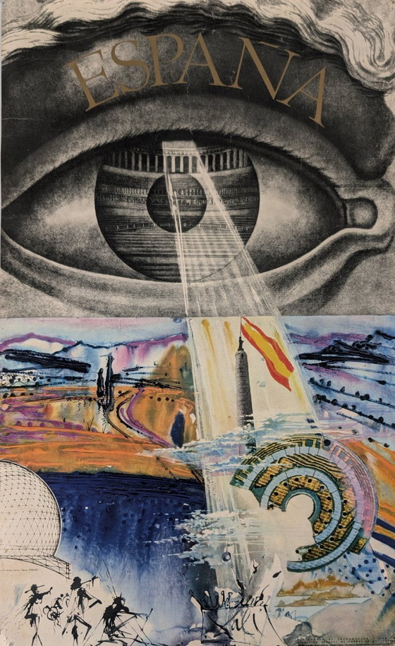 Image 1 of Vintage Tourist Poster Spain by Salvador Dali, 1970s