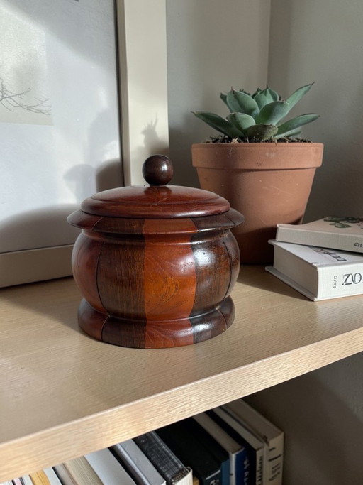 Olla de madera vintage con tapa | Años 60/70