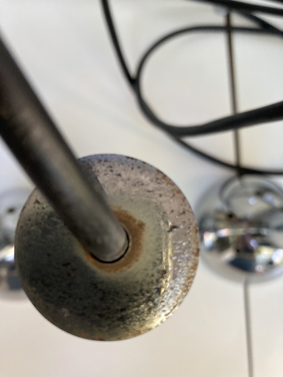 Image 1 of 5-lichts vintage jaren 70 chromen cascade hanglamp