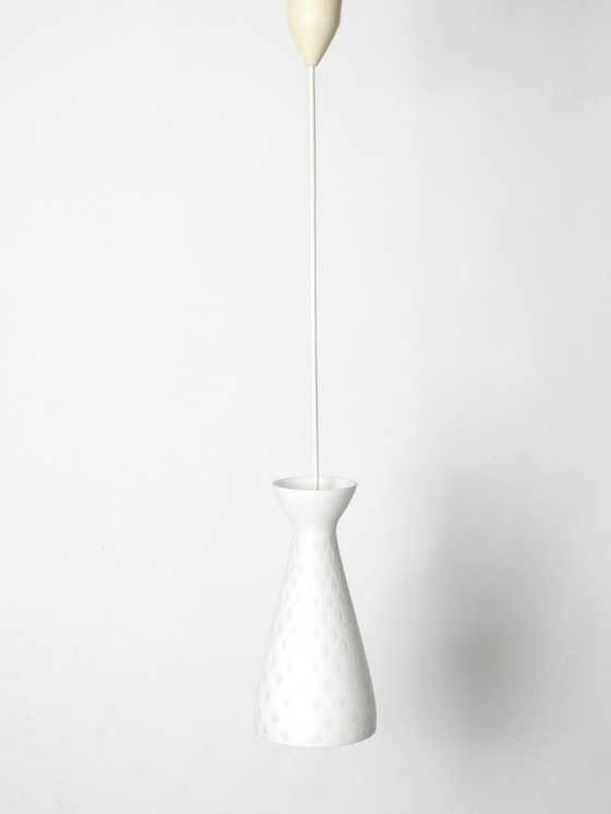 Image 1 of Zeer mooie glazen Diabolo hanglamp uit het midden van de 20e eeuw, ontworpen door Aloys Gangkofner voor Peill & Putzler.