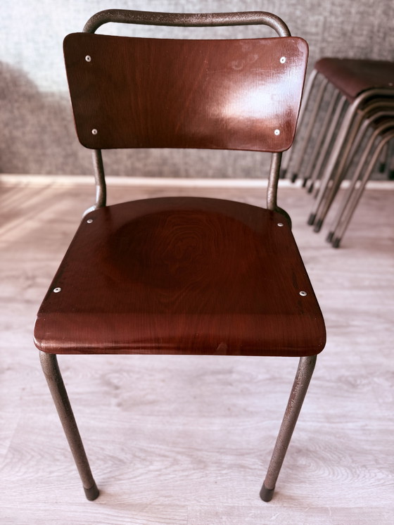 Image 1 of 6x Gispen ‘TU Delft’ 106 Chairs Pagholz, Netherlands, 1950s