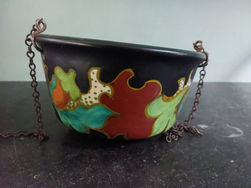 Antique Gouds plateel hanging pot
