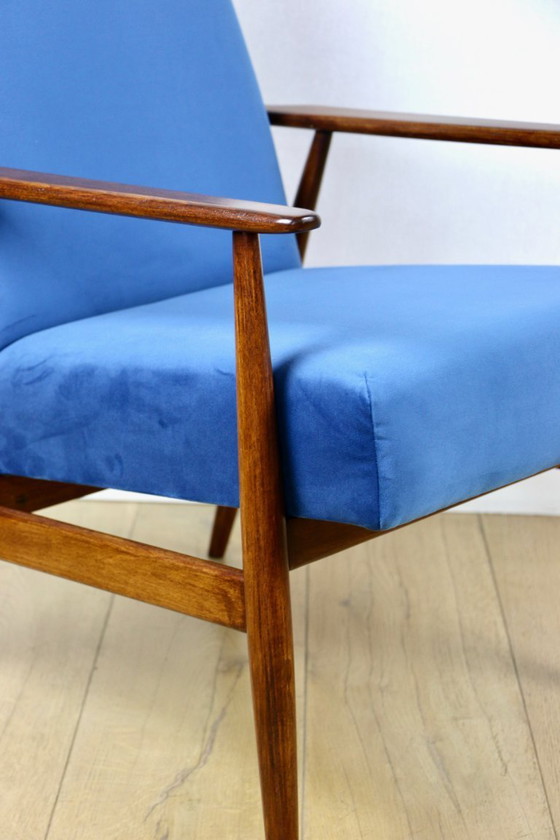 Image 1 of Vintage fauteuil 'Lis', jaren 70, blauw - 2 stuks beschikbaar
