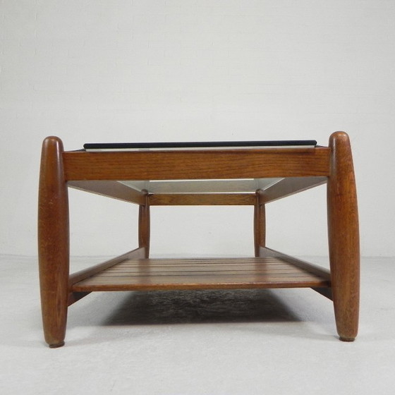 Image 1 of Scandinavische salontafel met glazen blad, jaren '60