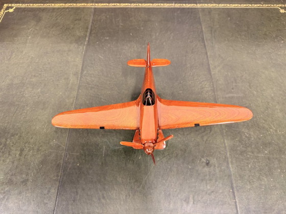 Englisches Mahagoni Hawker Hurricane Modellflugzeug – Dekorative Objekte, Holz (photo 6 of 10)