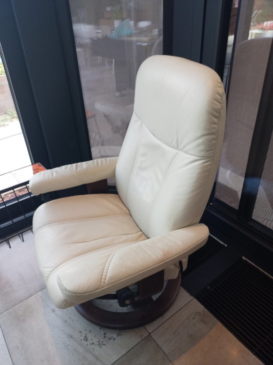 Stressless Ekornes Consul Maat Medium Met Voetenvankje – Fauteuils, lamine, Leather (photo 7 of 13)