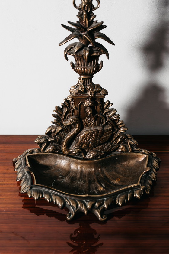 Image 1 of Art Nouveau Brass Umbrella Stand, France, 1960s, Vintage Design