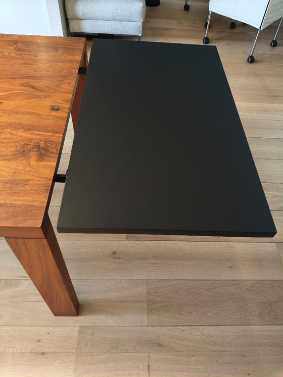 Wooden dining table with black extension, dark brown, Arco (photo 6 of 9)