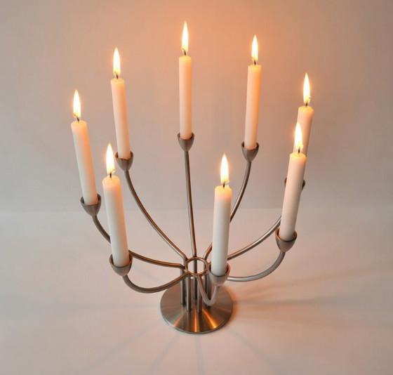 Image 1 of Bougeoir vintage IKEA Stockholm à 8 bras – 1999 (avec 8 bougies)