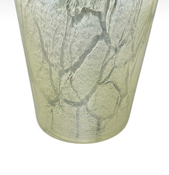 Image 1 of 1970s Luxury handcrafted Green Vase in Murano glass by Maestro del Vetro. Made in Italy