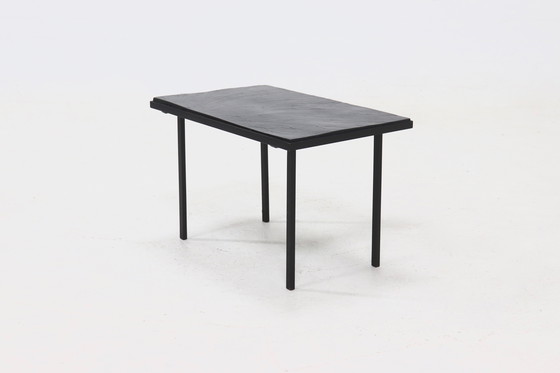 Image 1 of Vintage Steel And Slate Coffee Table 