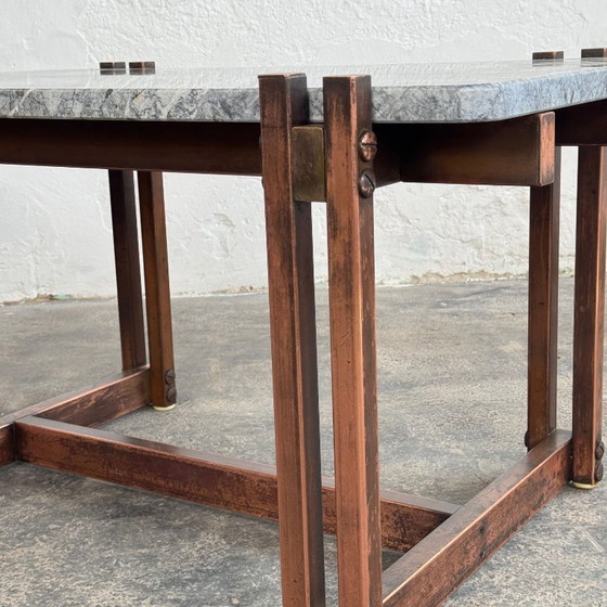 Image 1 of Mid-Century Modern Brass & Marble Coffee Table, 1960