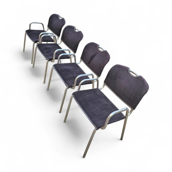 4 x black upholstery Castiglietta dining Chairs by Castiglioni for Zanotta / Italy 1960s (photo 10 of 26)