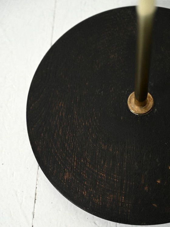 Image 1 of Lámpara de pie escandinava de latón y madera negra, años 50/60