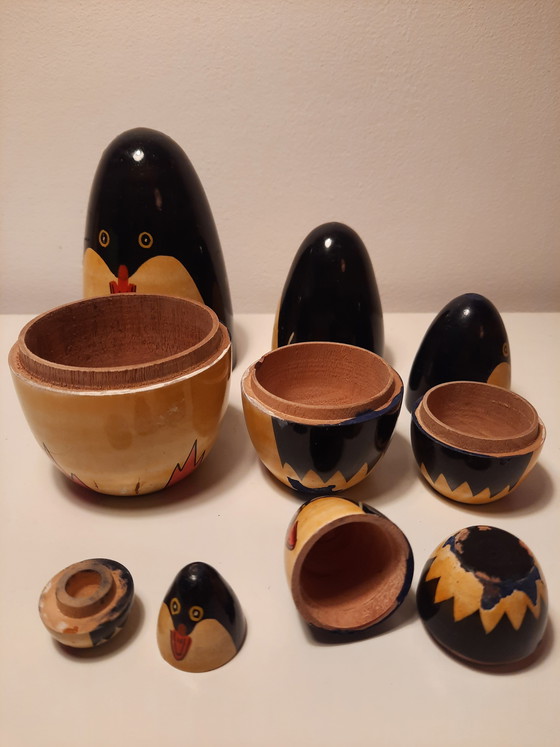 Image 1 of Poupées russes pingouins vintage