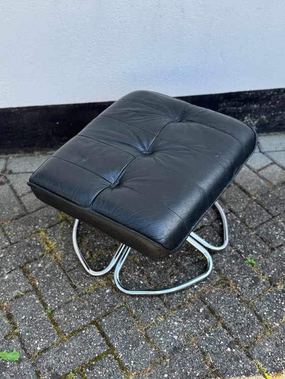 Image 1 of Unico van Denemarken Leren Voetenbank