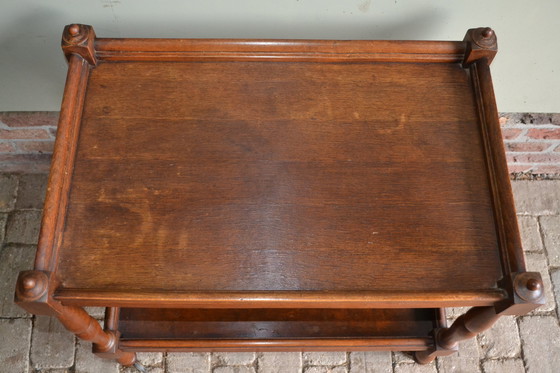 Image 1 of Antique Oak Wooden Tea Trolley