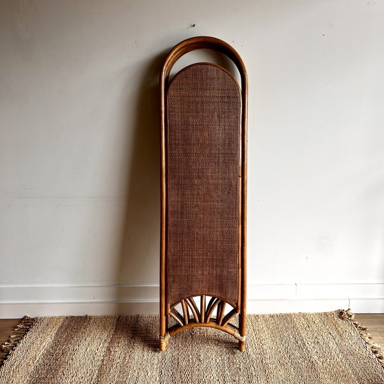 Image 1 of Cloison de séparation en rotin et bambou vintage
