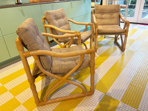 Kettal Barcelona Faux Bamboe Tuinstoelen (3 stuks)