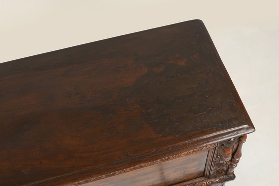 Image 1 of 16th Century Italian Renaissance Cabinet in Walnut with Rich Carvings