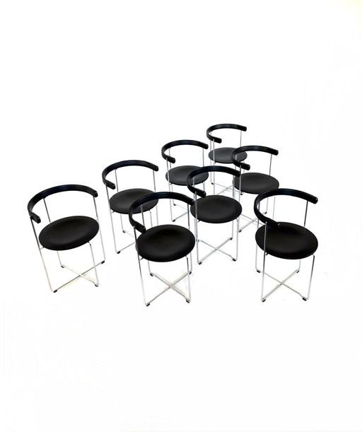 8x vintage design folding chair, Kusch & Co '80