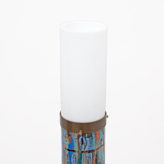 Image 1 of Lámpara de pie italiana de latón esmaltado de Angelo Brotto para Esperia, década de 1960